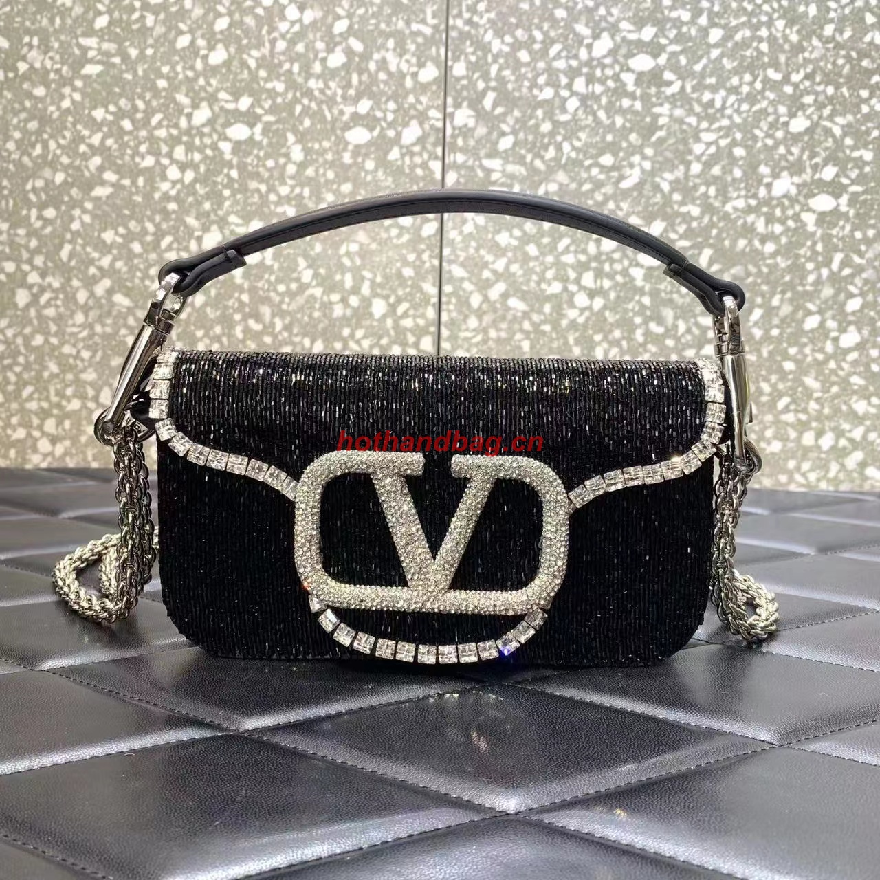 VALENTINO MINI LOCO imitation crystal shoulder bag WB0K55