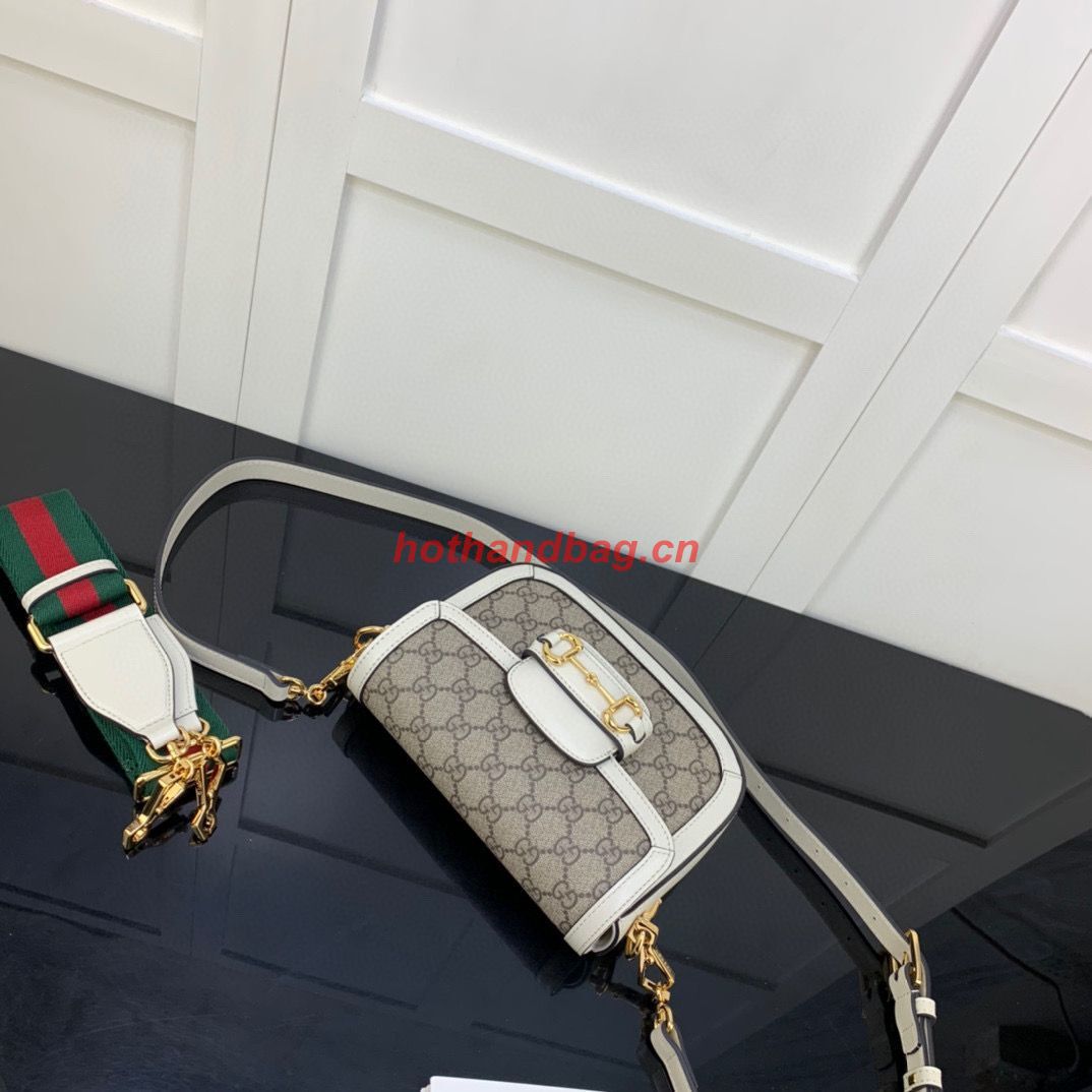 Gucci Horsebit 1955 GG mini bag 658574 white