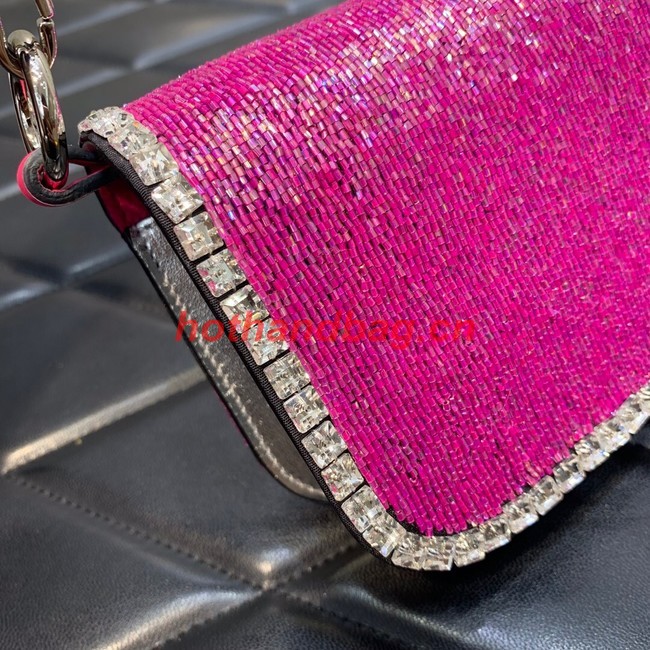 VALENTINO MINI LOCO imitation crystal shoulder bag WB0K53SL pink