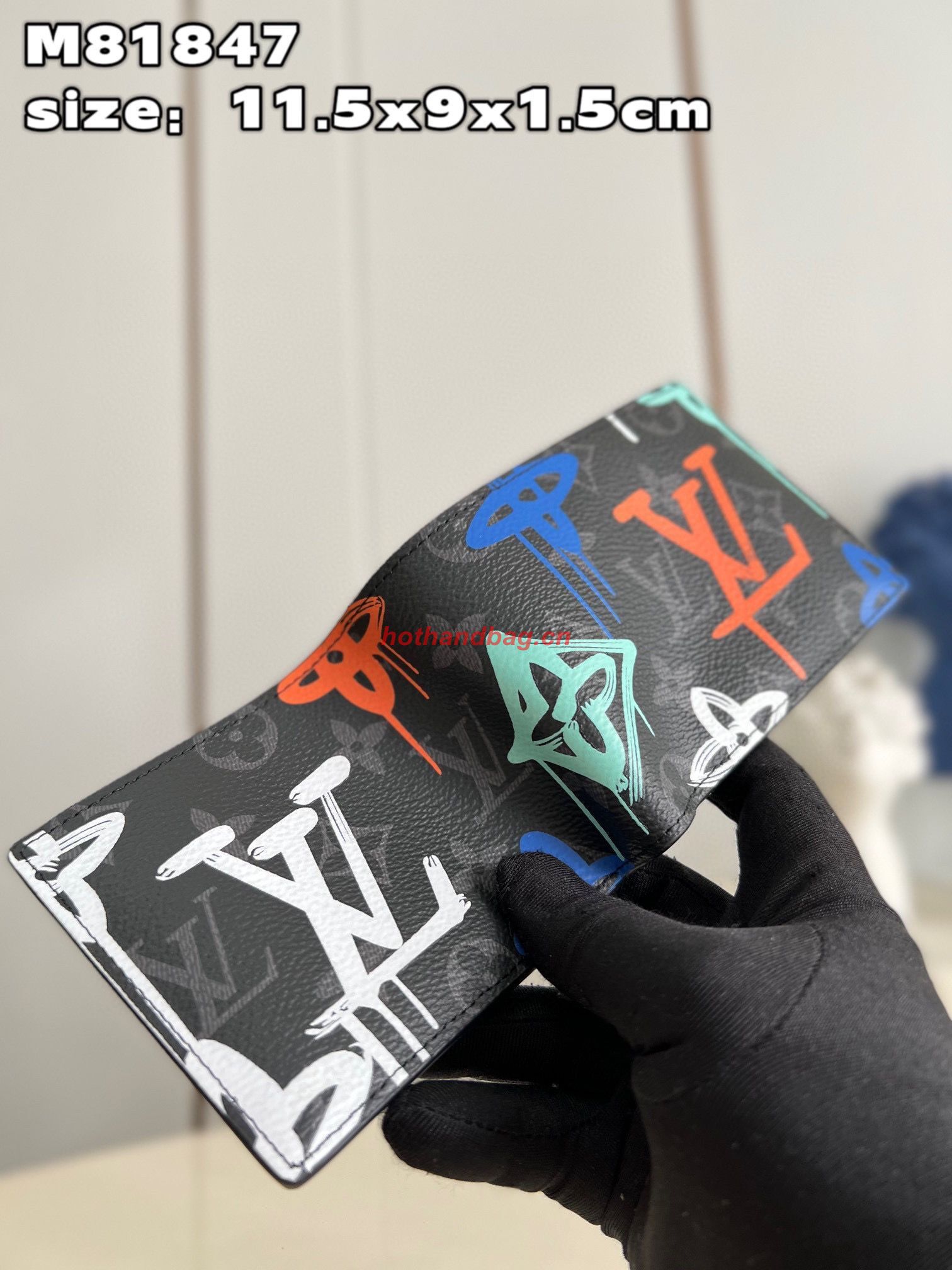 Louis Vuitton MULTIPLE WALLET M81847 Black&Red Louis Vuitton MULTIPLE WALLET M81847 Black&Red