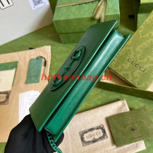 Gucci Horsebit 1955 wallet with chain 621892 green