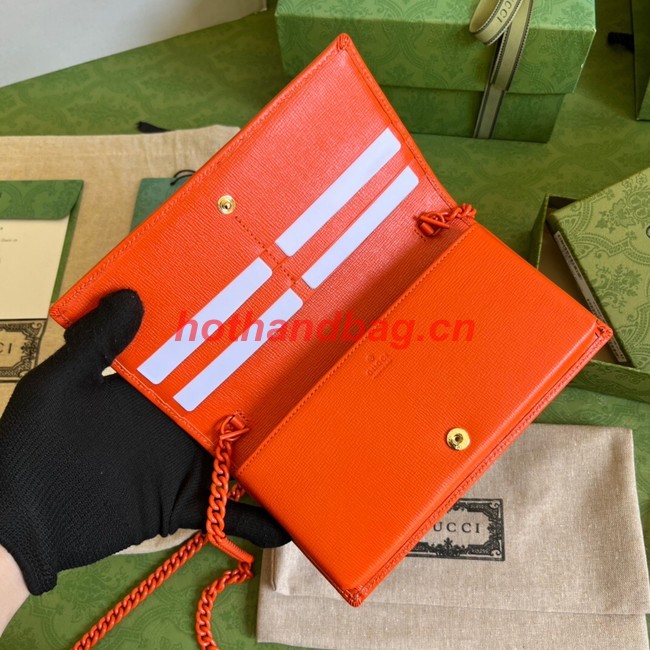 Gucci Horsebit 1955 wallet with chain 621892 orange