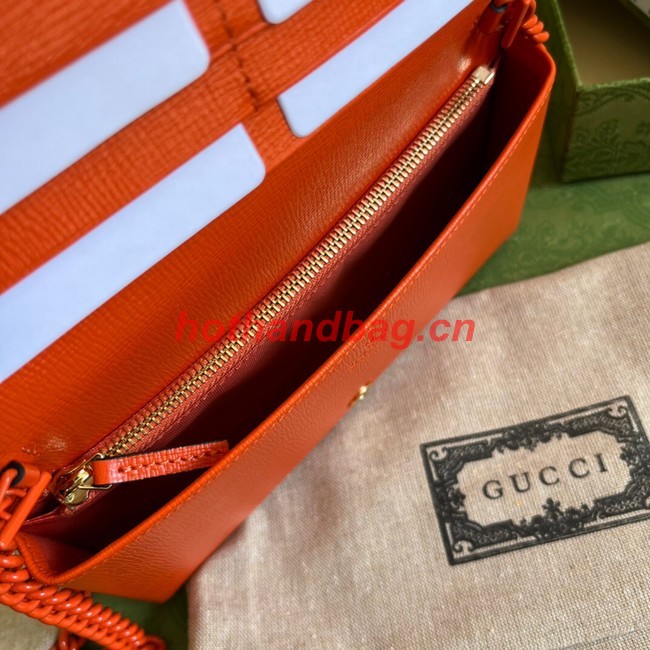 Gucci Horsebit 1955 wallet with chain 621892 orange