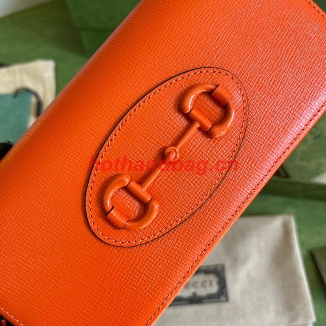 Gucci Horsebit 1955 wallet with chain 621892 orange