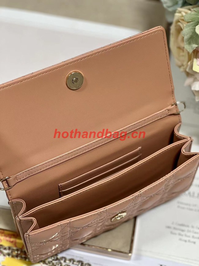 LADY DIOR CHAIN POUCH Cannage Lambskin S0937O pink