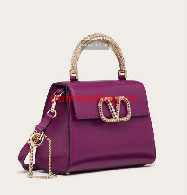 VALENTINO VSLING SMALL LOCO imitation crystal shoulder bag WB0F53NQ purple