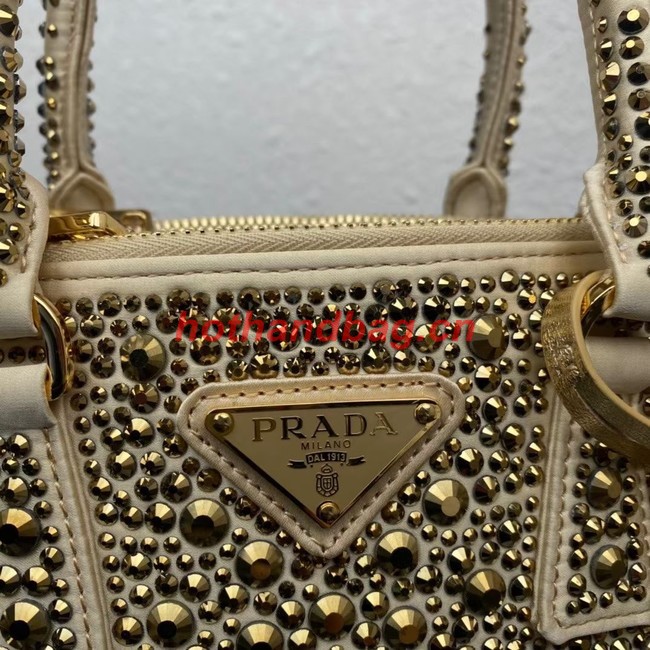 Prada Galleria satin mini-bag with crystals 1BA906 gold