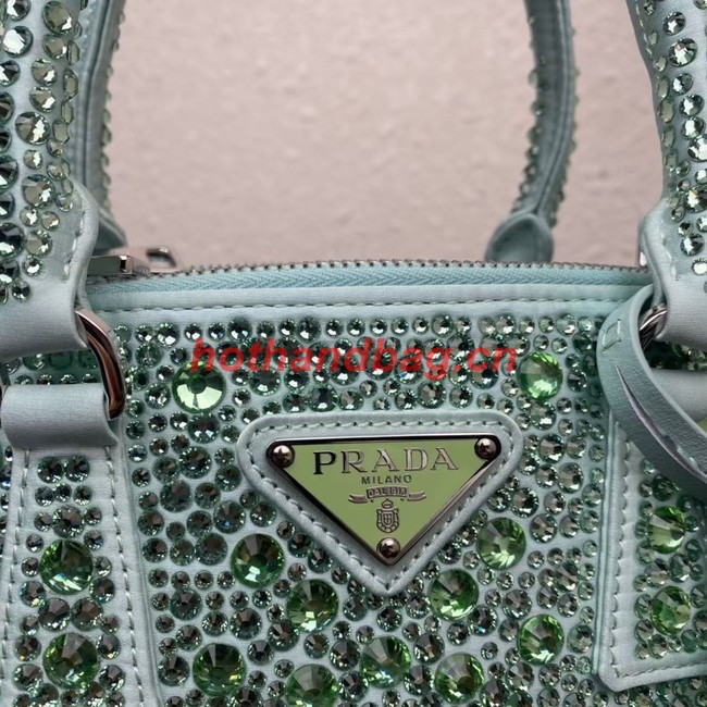 Prada Galleria satin mini-bag with crystals 1BA906 green