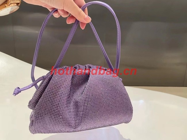 Bottega Veneta Mini crystals clutch with strap 585852 Purple