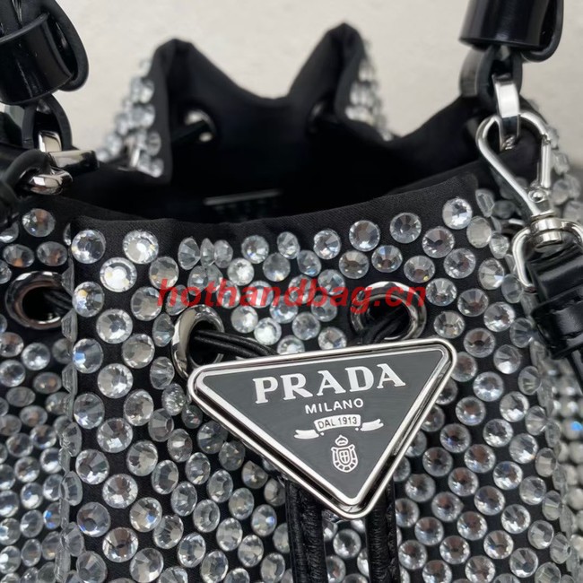 Prada Satin mini-bag with crystals 1BE067 black