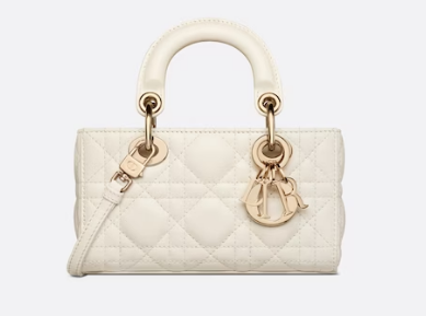 DIOR MICRO LADY D-JOY BAG Cannage Lambskin S0910 white