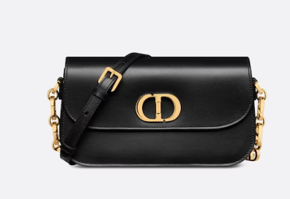 Dior 30 MONTAIGNE AVENUE BAG Dusty Box Calfskin M9260 BLACK