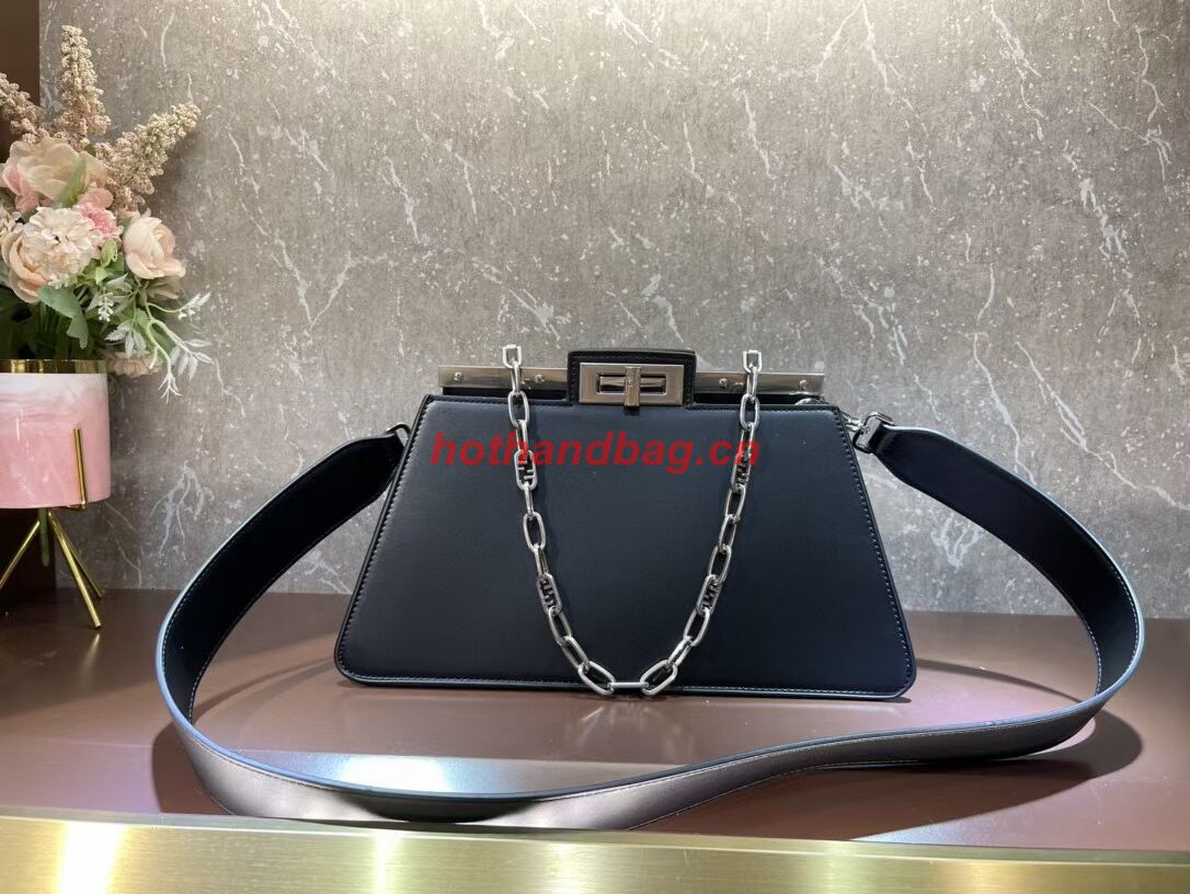 Fendi Peekaboo Cut Medium soft nappa leather bag 8BN340 BLACK