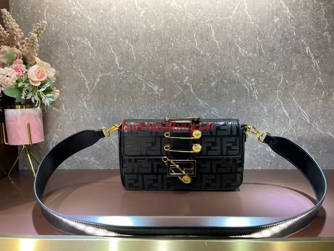 Fendi Baguette leather bag F0969 black