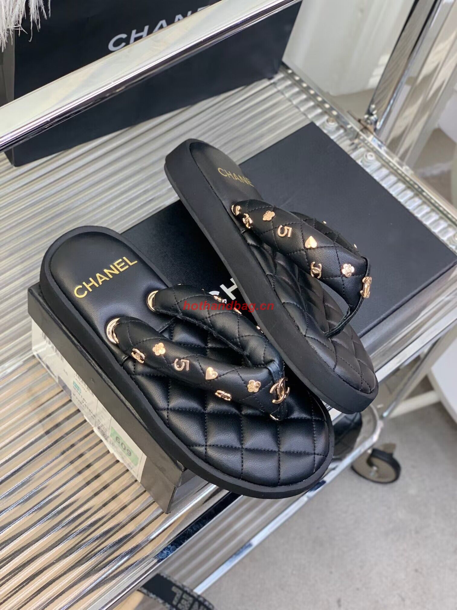 Chanel slippers CS39621 Black