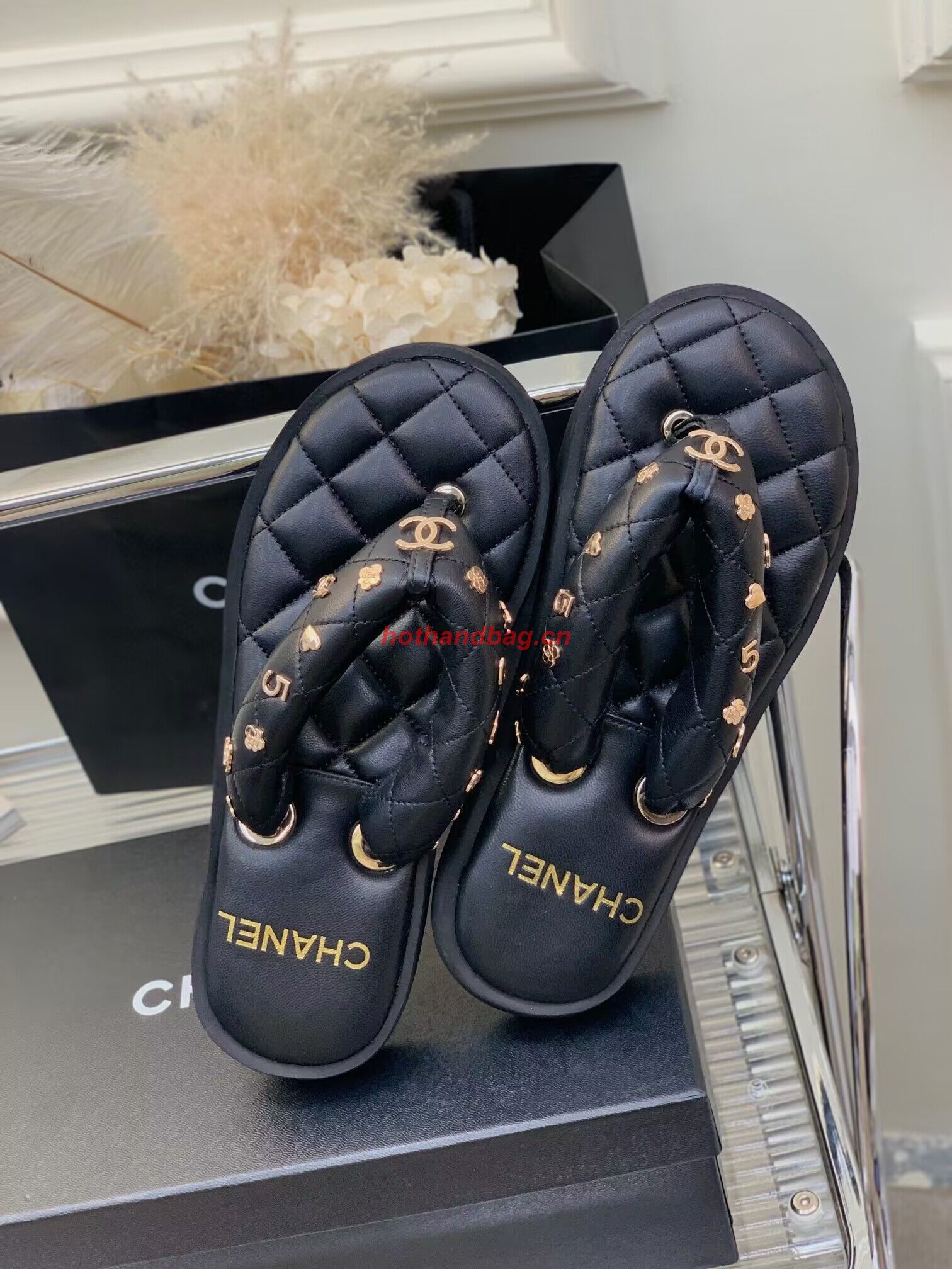 Chanel slippers CS39621 Black