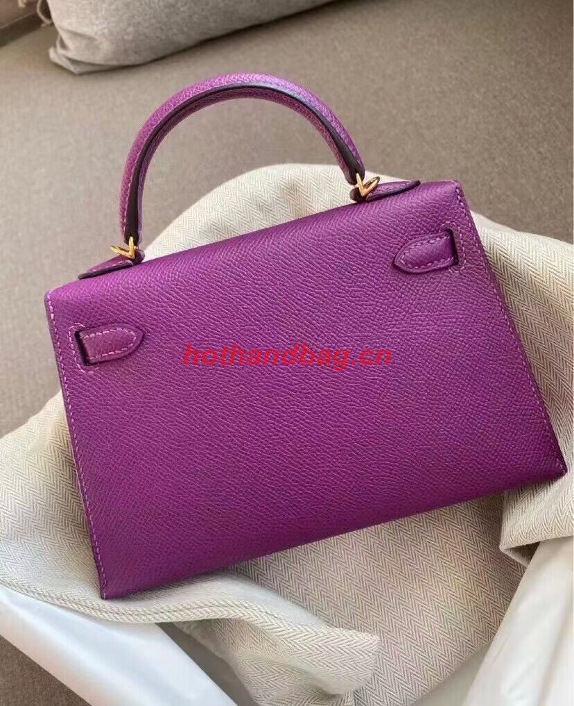 Hermes Original Epsom Leather KEL2278 Purple&gold-Tone 