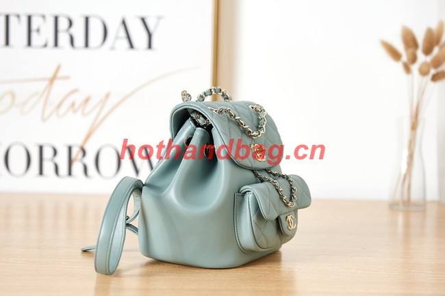 Chanel Backpack Sheepskin Original Leather AS2908 light blue