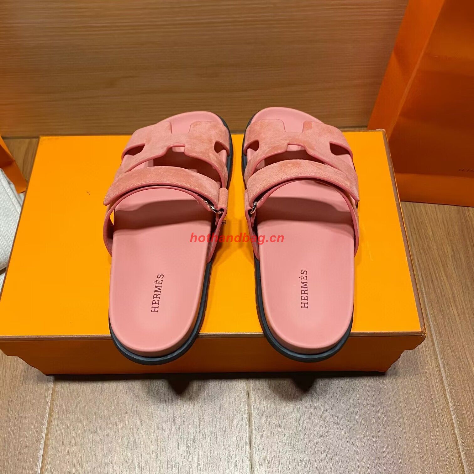 Hermes Shoes 2022 Chypre sandals HM63920 Pink