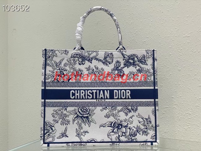 LARGE DIOR BOOK TOTE blue Multicolor Dior Jardin Botanique Embroidery M1286ZEA