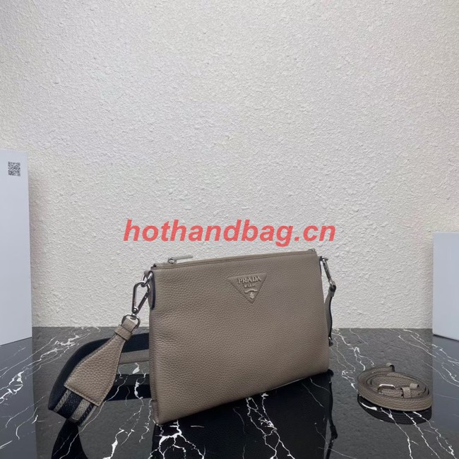 Prada Leather shoulder bag 1BH050 gray