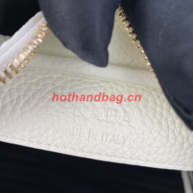 Prada Medium leather bag 1BH187 white