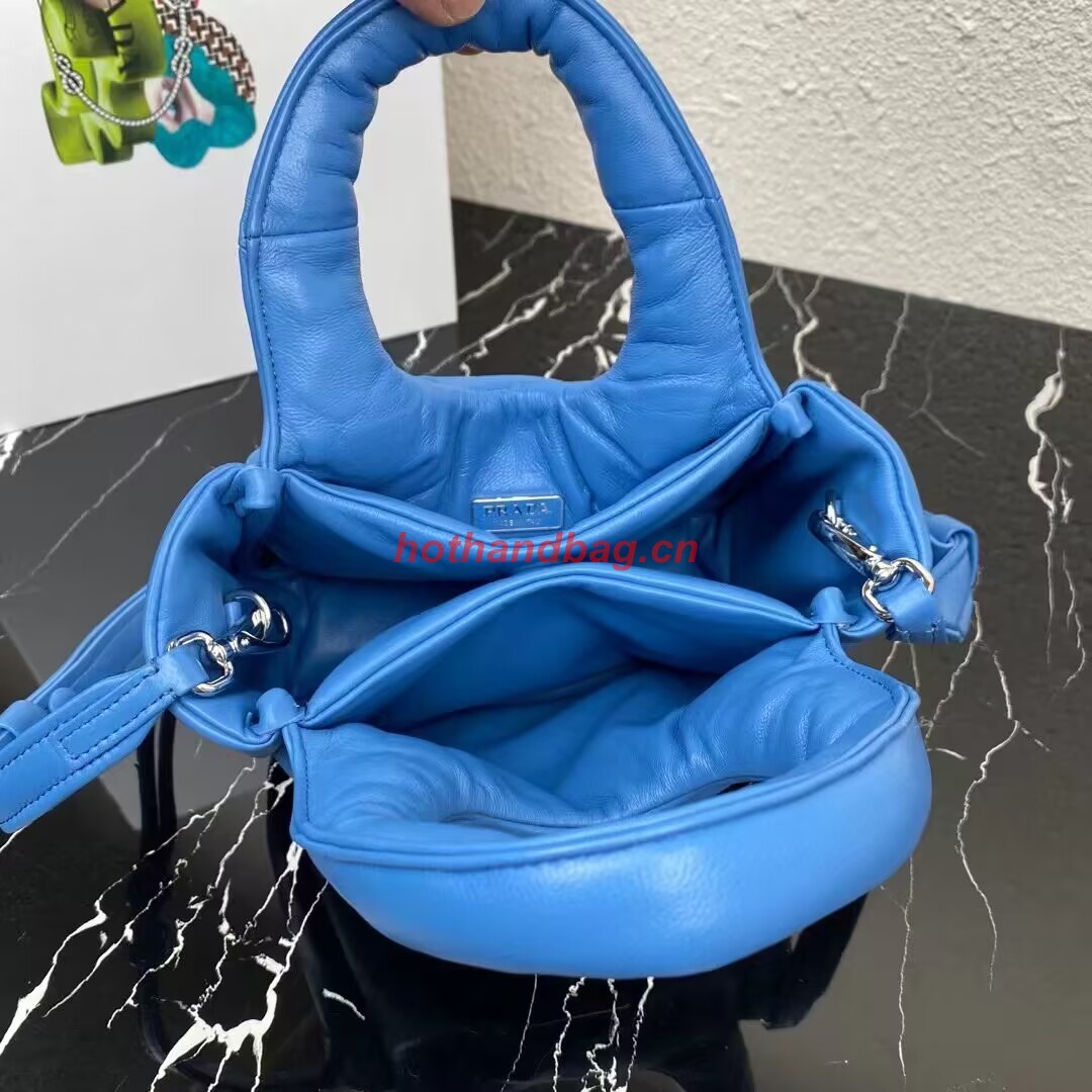 Prada Small padded Soft nappa-leather bag 1BA359 blue