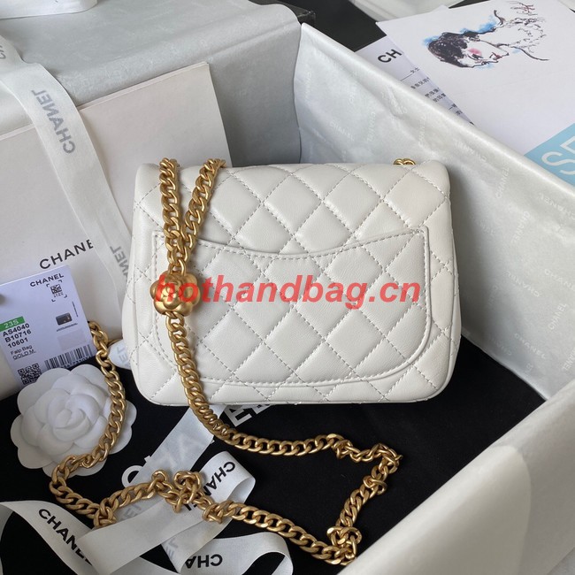 Chanel MINI FLAP BAG AS4040 white