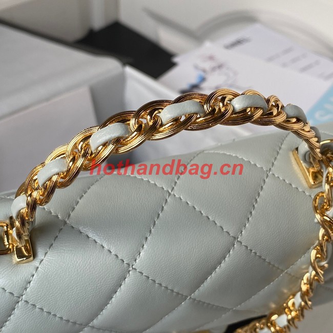 Chanel SMALL FLAP BAG WITH TOP HANDLE AS4023 Ice blue