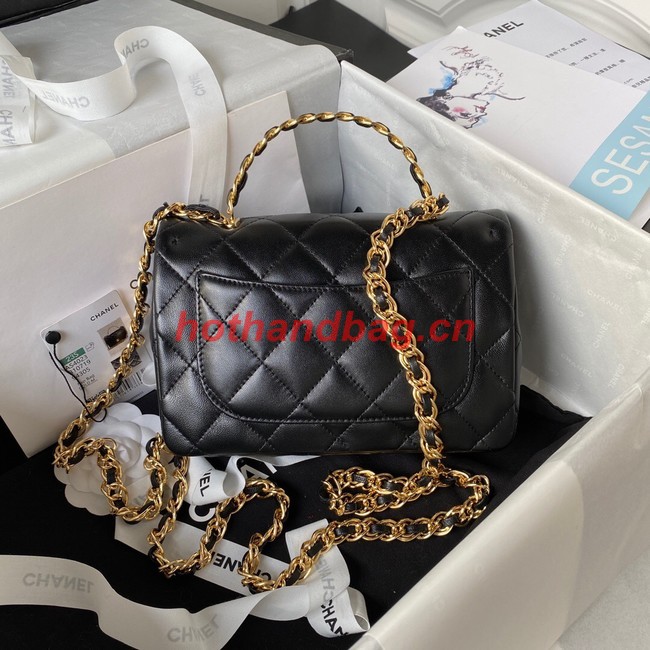 Chanel SMALL FLAP BAG WITH TOP HANDLE AS4023 black