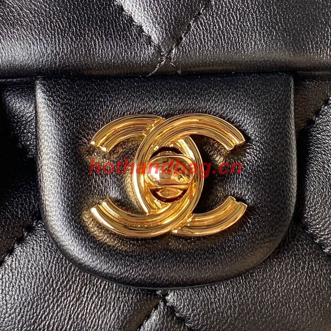 Chanel SMALL FLAP BAG WITH TOP HANDLE AS4023 black