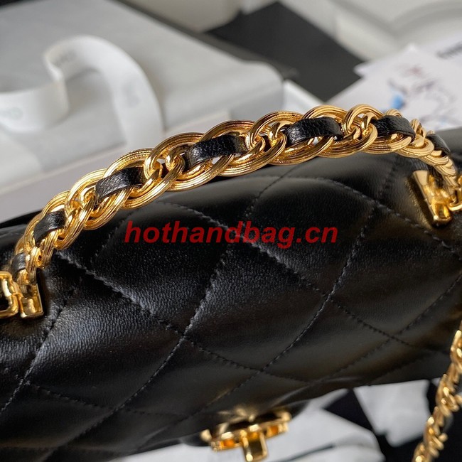 Chanel SMALL FLAP BAG WITH TOP HANDLE AS4023 black