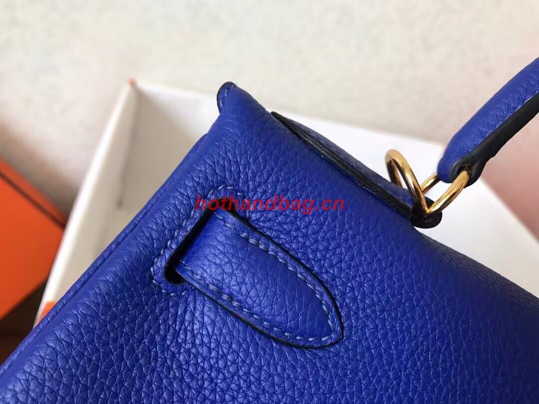 Hermes Kelly 25cm Shoulder Bags Togo KL2755 Electrooptic blue&gold