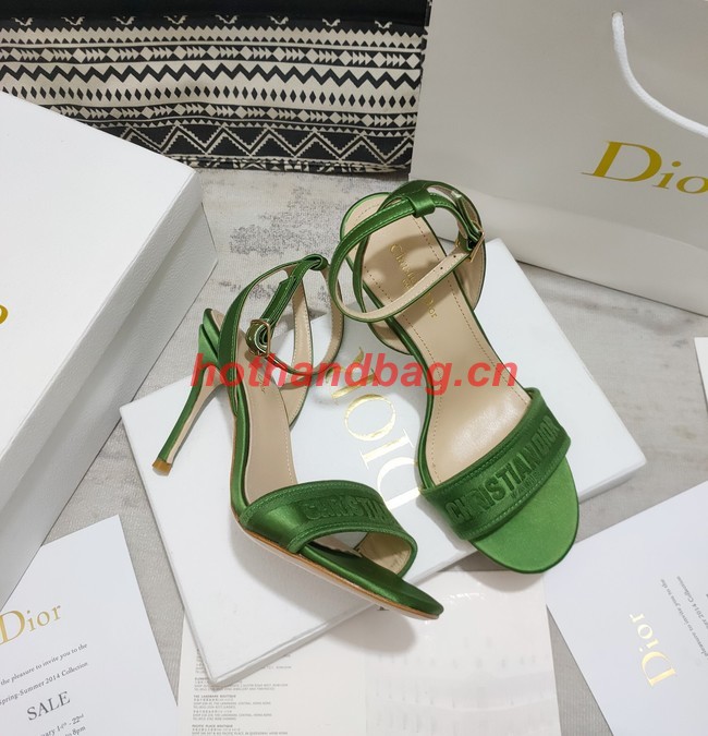 Dior DWAY HEELED SANDAL Embroidered Satin and Cotton 93284-10