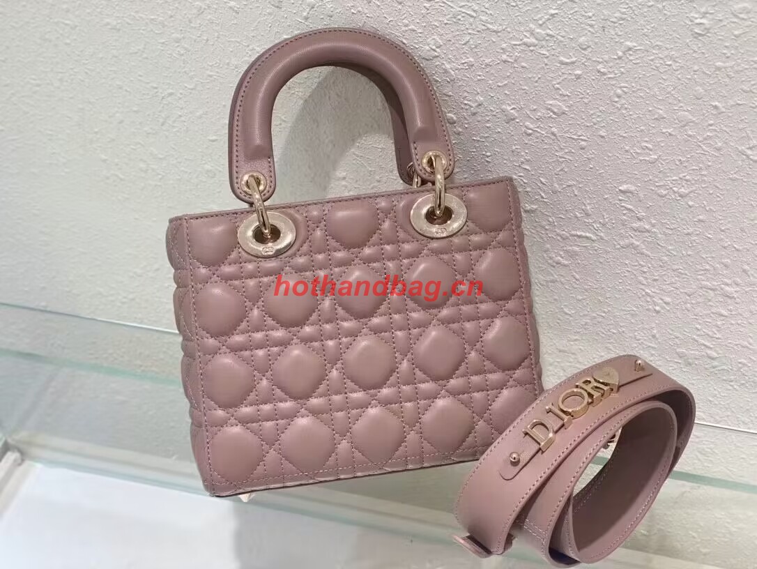 SMALL LADY DIOR MY ABCDIOR BAG Cannage Lambskin M0538ONG Peony Pink