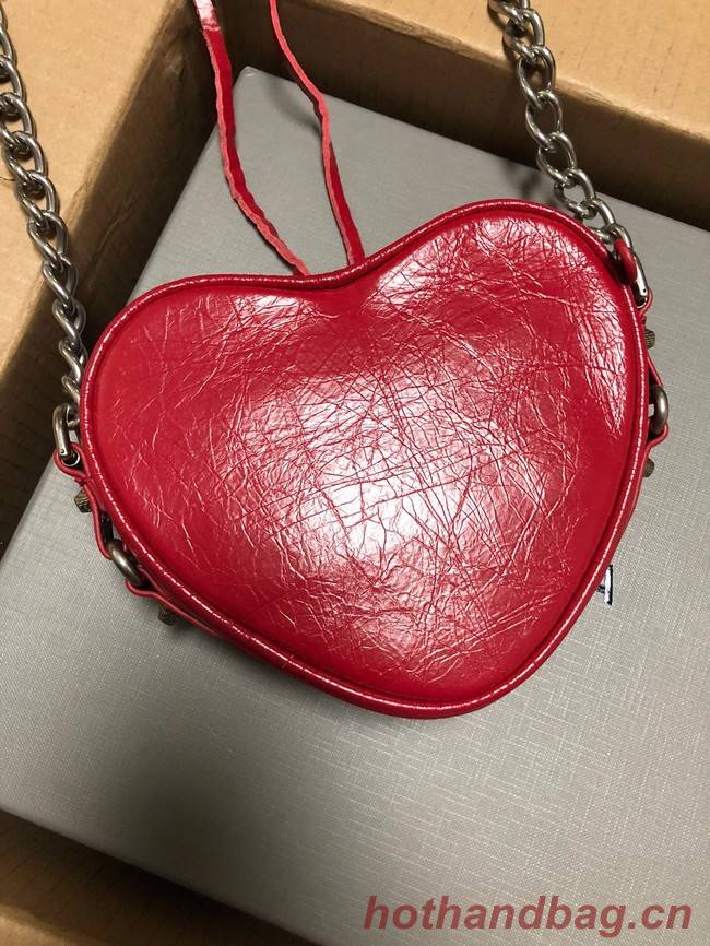 Balenciaga WOMENS LE CAGOLE HEART MINI BAG 27811 red