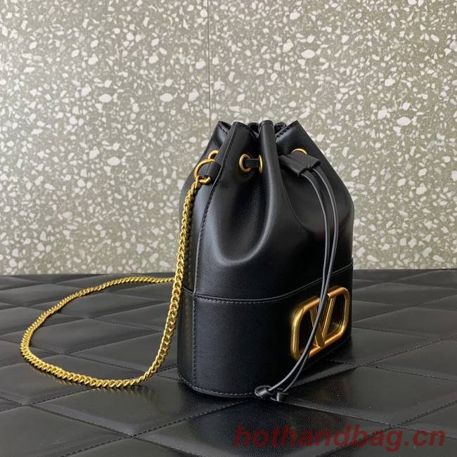 VALENTINO VLOGO SIGNATURE Lambskin Mini Bucket Bag FI16 black