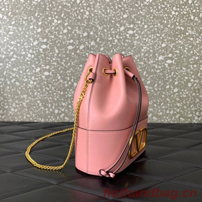 VALENTINO VLOGO SIGNATURE Lambskin Mini Bucket Bag FI16 pink