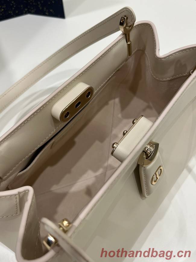 SMALL DIOR KEY BAG Dusty Ivory Box Calfskin M1844O