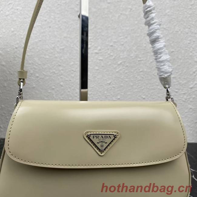 Prada Cleo brushed leather shoulder bag with flap 1BD311 light apricot