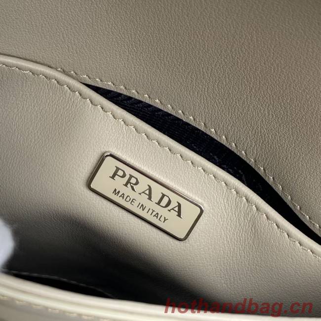 Prada Cleo brushed leather shoulder bag with flap 1BD311 light apricot