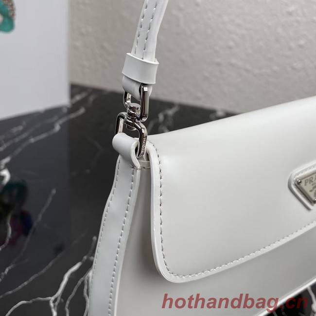 Prada Cleo brushed leather shoulder bag with flap 1BD311 white