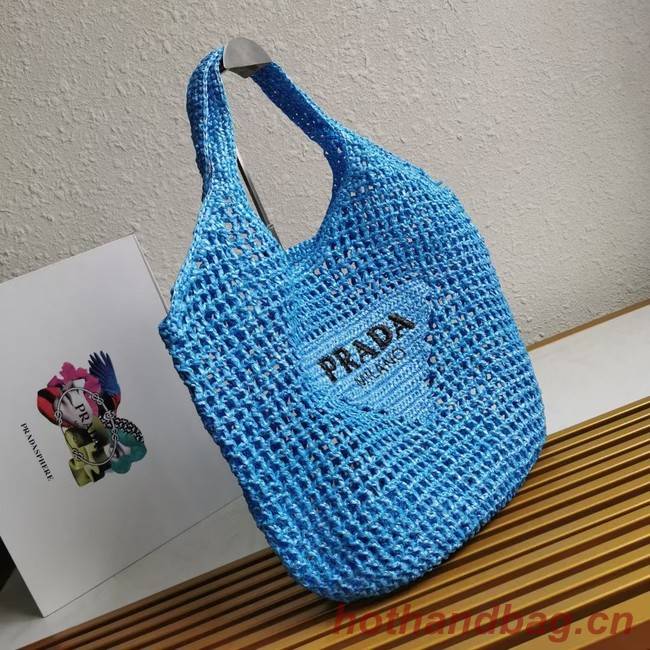 Prada Crochet tote bag 1BG424 light blue