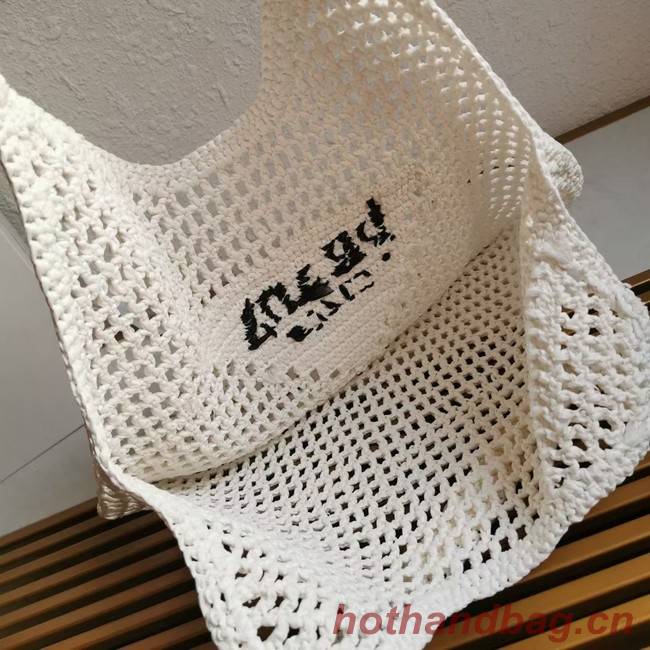 Prada Crochet tote bag 1BG424 white