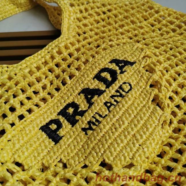 Prada Crochet tote bag 1BG424 yellow