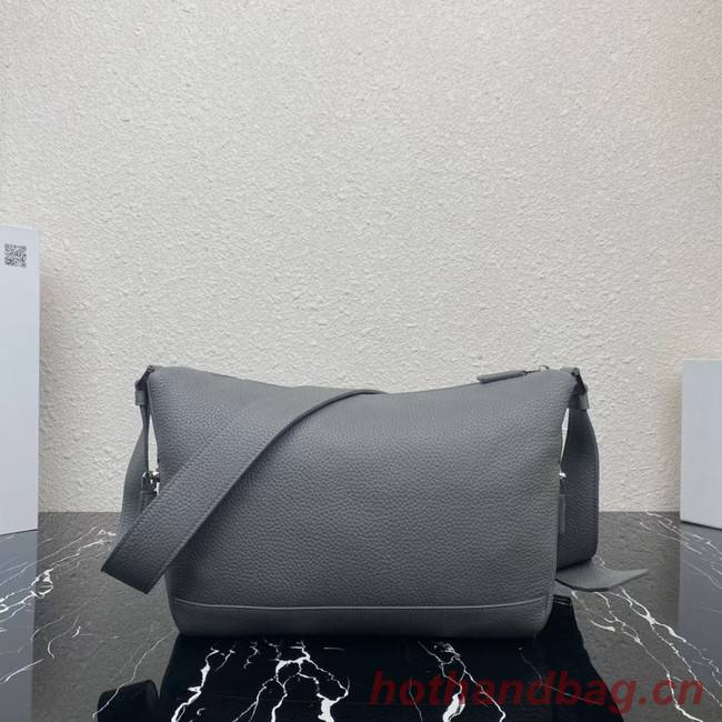 Prada Leather bag with shoulder strap 2VH165 gray