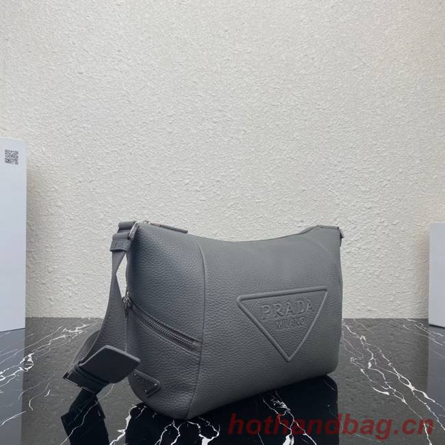 Prada Leather bag with shoulder strap 2VH165 gray