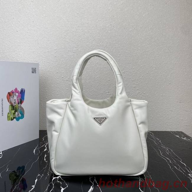 Prada Medium padded Soft nappa leather bag 1BG413 white