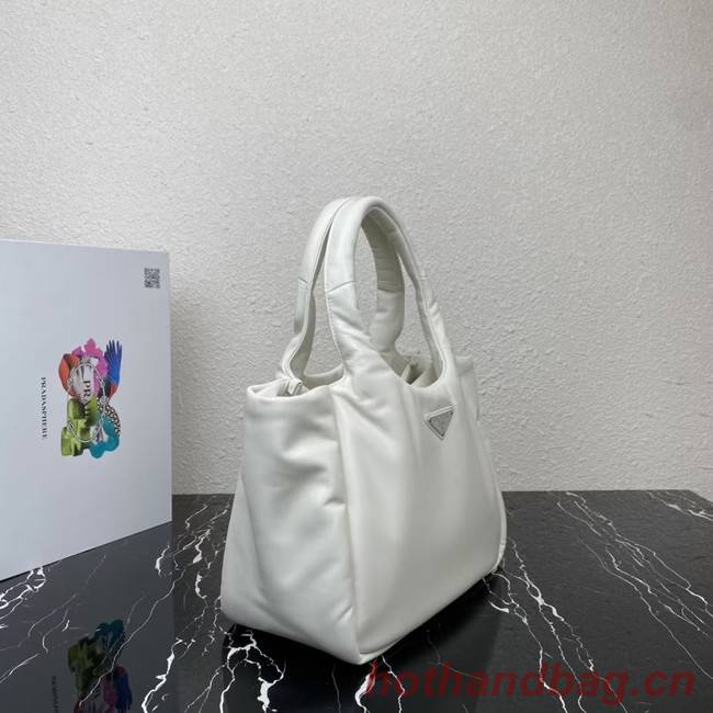 Prada Medium padded Soft nappa leather bag 1BG413 white