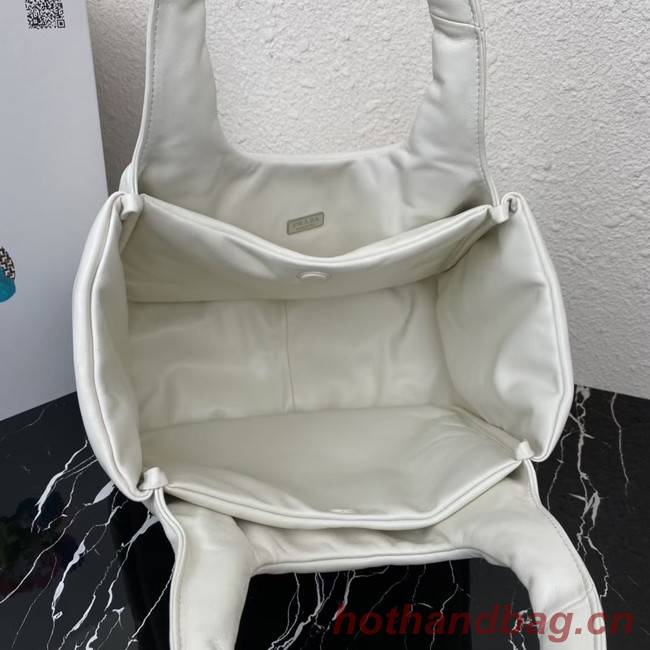 Prada Medium padded Soft nappa leather bag 1BG413 white